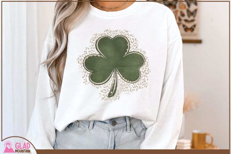 St Patricks shamrock leopard print, leopard print shamrock