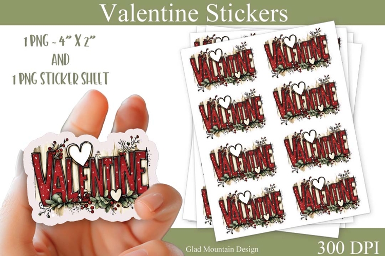 Valentines Day Valentine Sticker and Valentine sticker sheet
