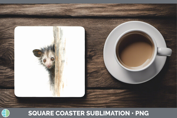 GorgeousPrimate Tree Peek-A-Boo Square Coaster design.