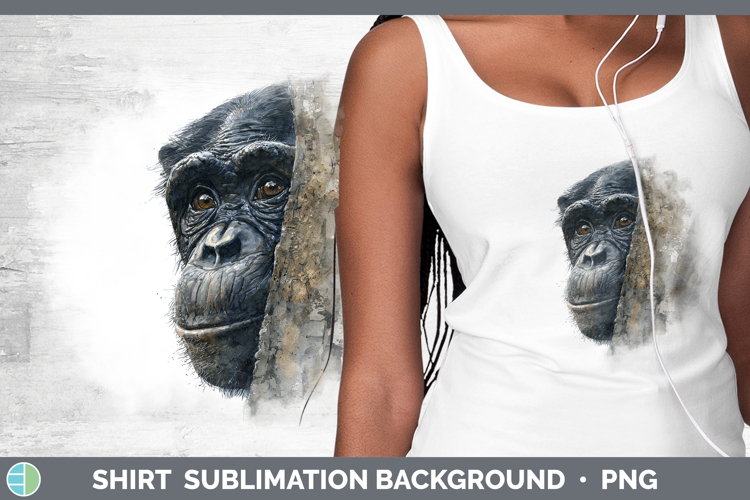 Bonobo Primate Tree Peek-A-Boo Shirt Sublimation Design