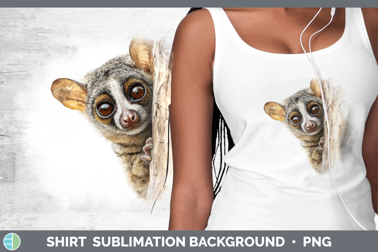 Bushbaby Primate Tree Peek-A-Boo Shirt Sublimation Design