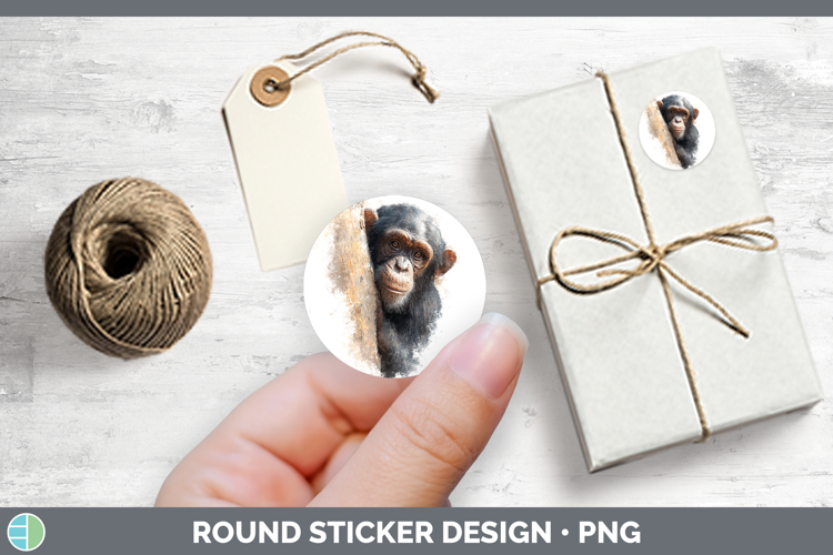 Chimpanzee Primate Tree Peek-A-Boo Stickers Design