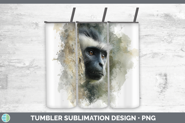 Colobus Monkey Primate Tree Peek-A-Boo Tumbler Sublimation D