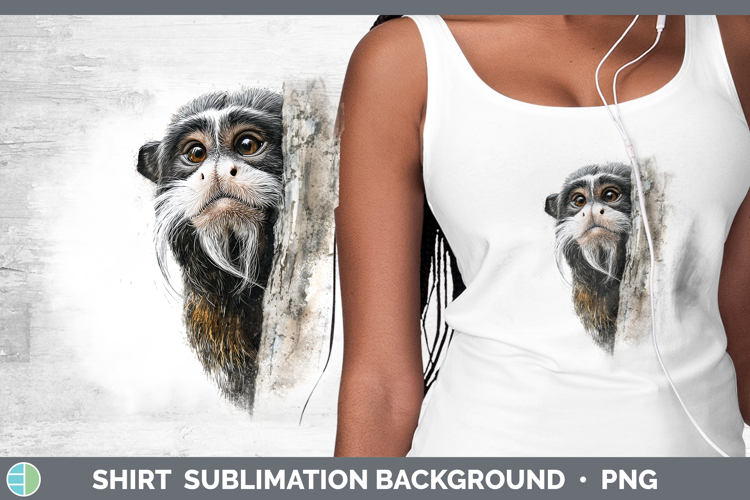 Emperor Tamarin Primate Tree Peek-A-Boo Shirt Sublimation De
