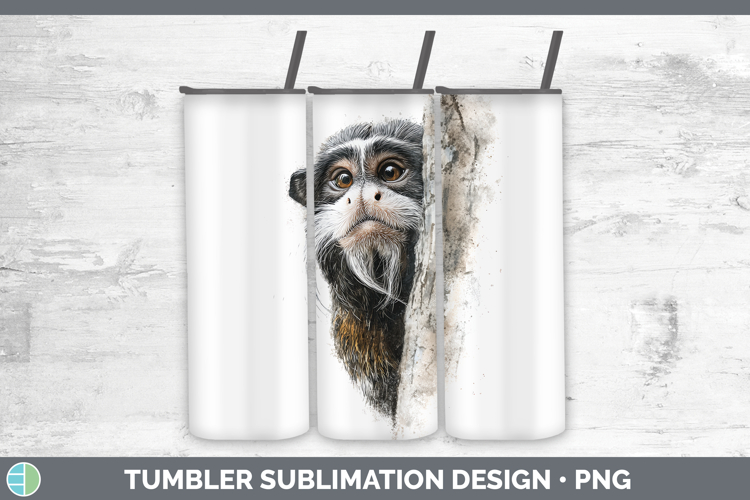 Emperor Tamarin Primate Tree Peek-A-Boo Tumbler Sublimation