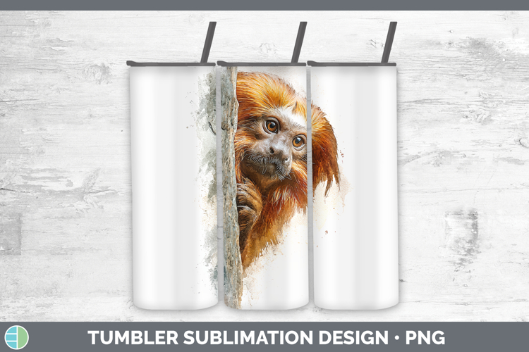 Golden Lion Tamarin Primate Tree Peek-A-Boo Tumbler Sublimat