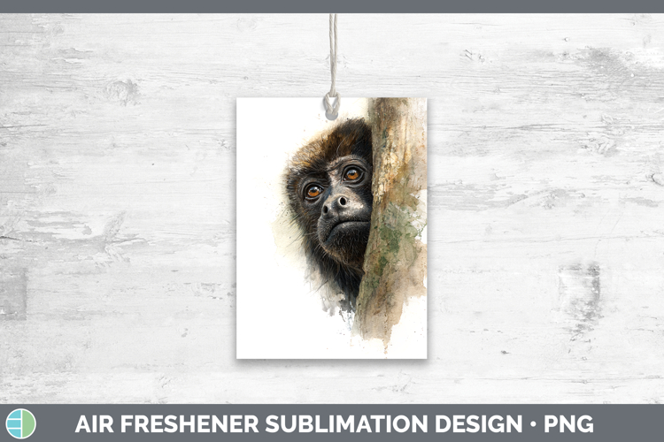 Howler Monkey Primate Tree Peek-A-Boo Air Freshener Sublimat