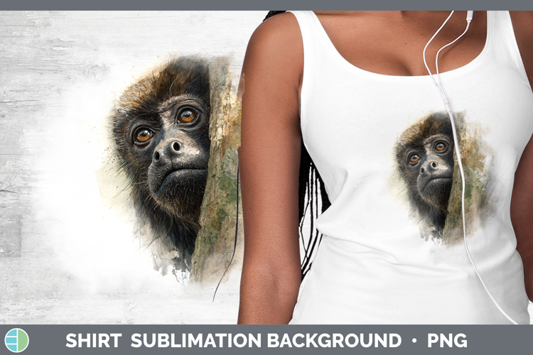 Howler Monkey Primate Tree Peek-A-Boo Shirt Sublimation Desi