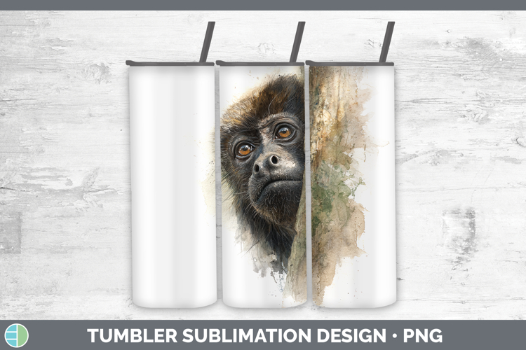 Howler Monkey Primate Tree Peek-A-Boo Tumbler Sublimation De