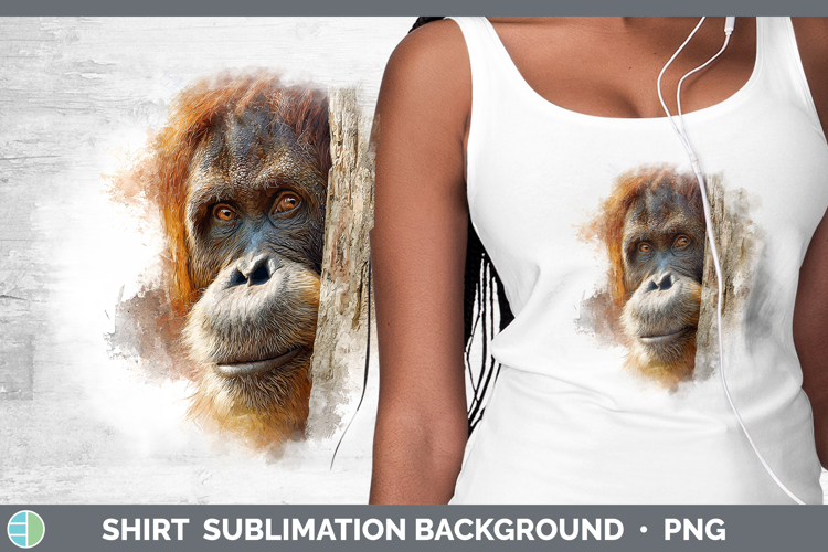Orangutan Primate Tree Peek-A-Boo Shirt Sublimation Design