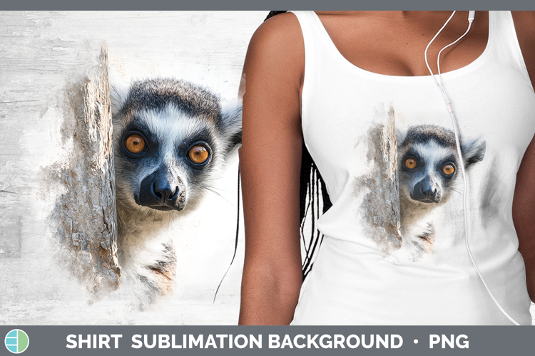 Ring-tailed Lemur Primate Tree Peek-A-Boo Shirt Sublimation