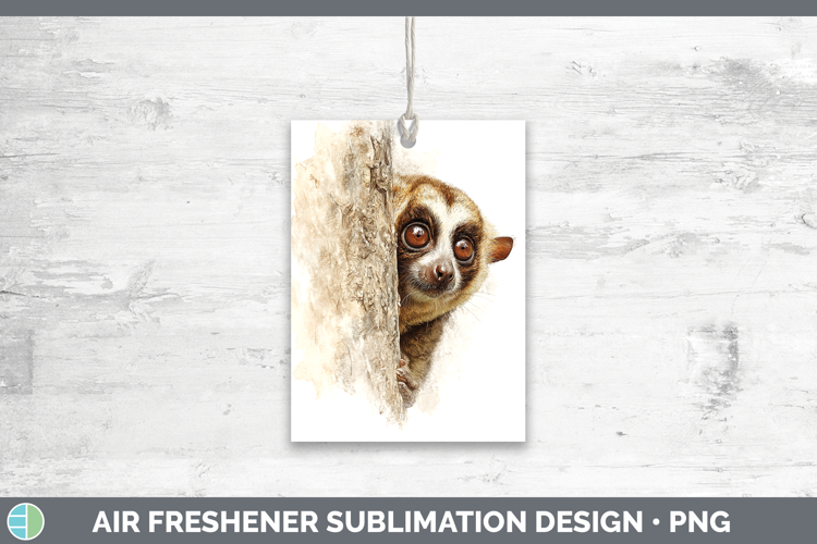 Slow Loris Primate Tree Peek-A-Boo Air Freshener Sublimation