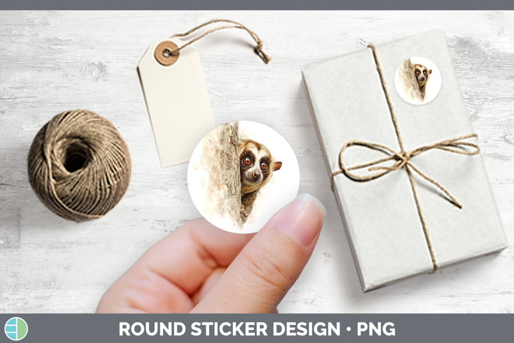 Slow Loris Primate Tree Peek-A-Boo Stickers Design