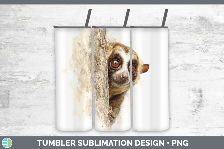 Slow Loris Primate Tree Peek-A-Boo Tumbler Sublimation Desig