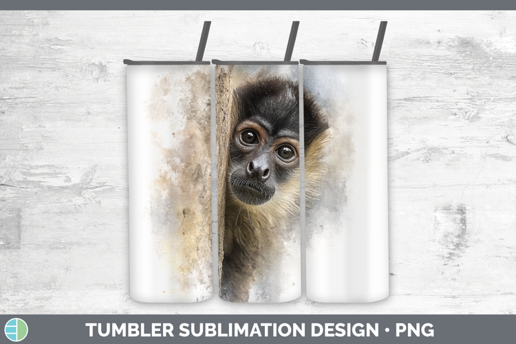 Spider Monkey Primate Tree Peek-A-Boo Tumbler Sublimation De