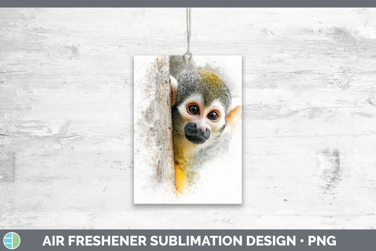 Squirrel Monkey Primate Tree Peek-A-Boo Air Freshener Sublim