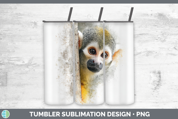 Squirrel Monkey Primate Tree Peek-A-Boo Tumbler Sublimation