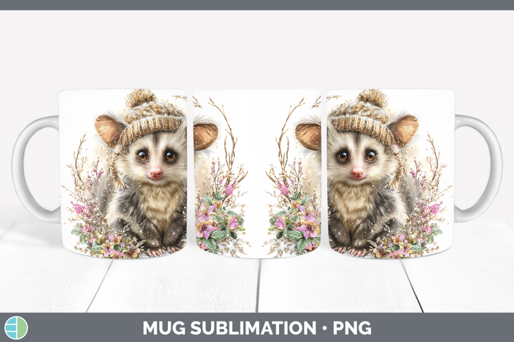 Aye-aye Primate Winter Knit Hat Mug Wrap Sublimation Design