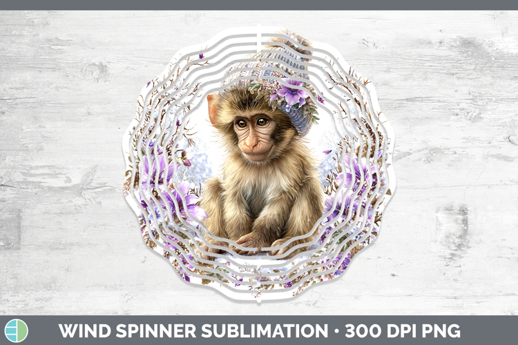 Baboon Primate Winter Knit Hat Wind Spinner Sublimation Desi