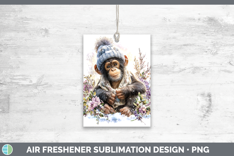 Bonobo Primate Winter Knit Hat Air Freshener Sublimation Des
