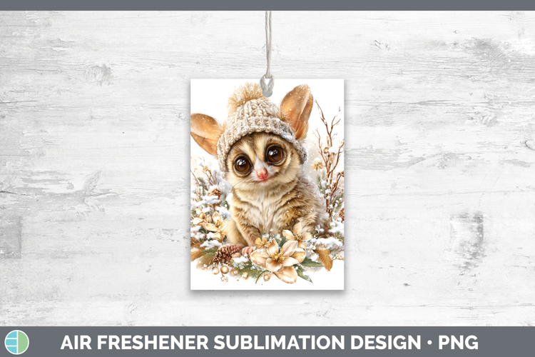 Bushbaby Primate Winter Knit Hat Air Freshener Sublimation D