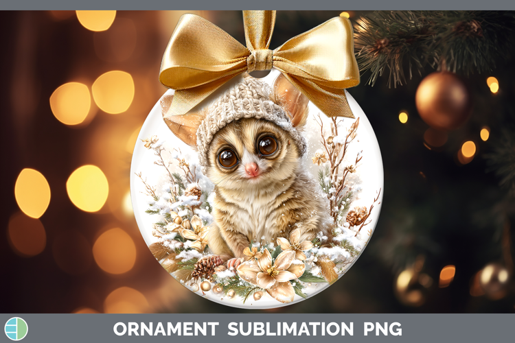 Bushbaby Primate Winter Knit Hat Ornament Sublimation Design
