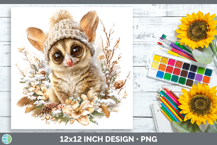 Bushbaby Primate Winter Knit Hat Paper Backgrounds Design