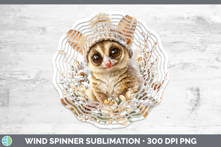 Bushbaby Primate Winter Knit Hat Wind Spinner Sublimation De