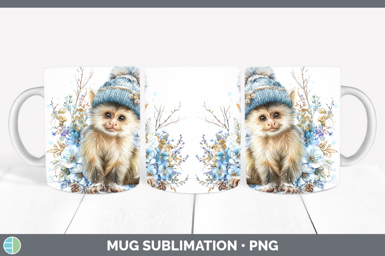 Capuchin Monkey Primate Winter Knit Hat Mug Wrap Sublimation