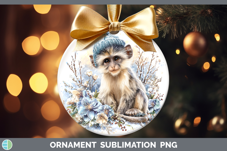 Colobus Monkey Primate Winter Knit Hat Ornament Sublimation
