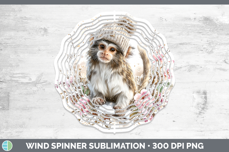 Emperor Tamarin Primate Winter Knit Hat Wind Spinner Sublima