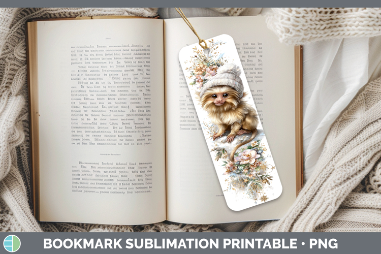 Golden Lion Tamarin Primate Winter Knit Hat Bookmark Sublima
