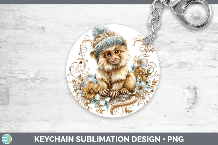 Golden Lion Tamarin Primate Winter Knit Hat Keychain Sublima
