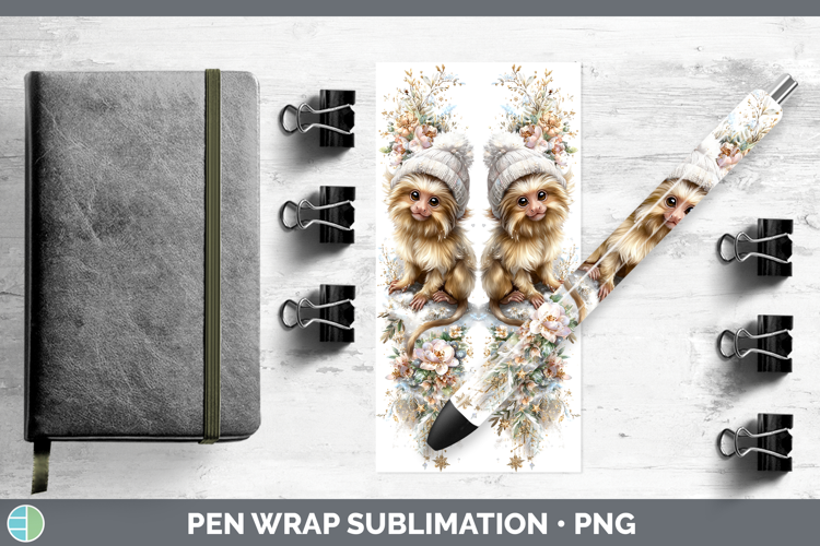 Golden Lion Tamarin Primate Winter Knit Hat Pen Wrap Sublima