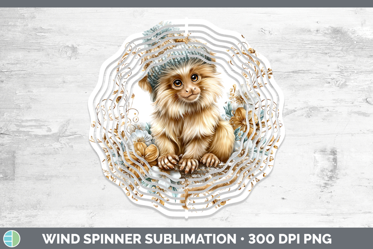 Golden Lion Tamarin Primate Winter Knit Hat Wind Spinner Sub