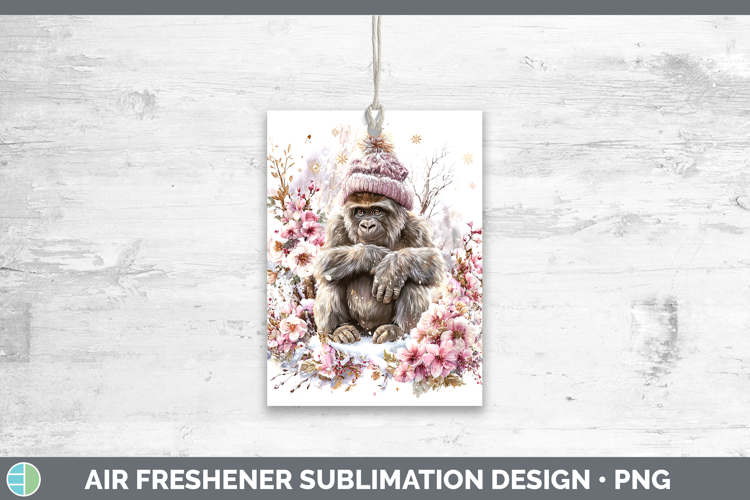 Gorilla Primate Winter Knit Hat Air Freshener Sublimation De