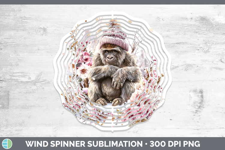 Gorilla Primate Winter Knit Hat Wind Spinner Sublimation Des