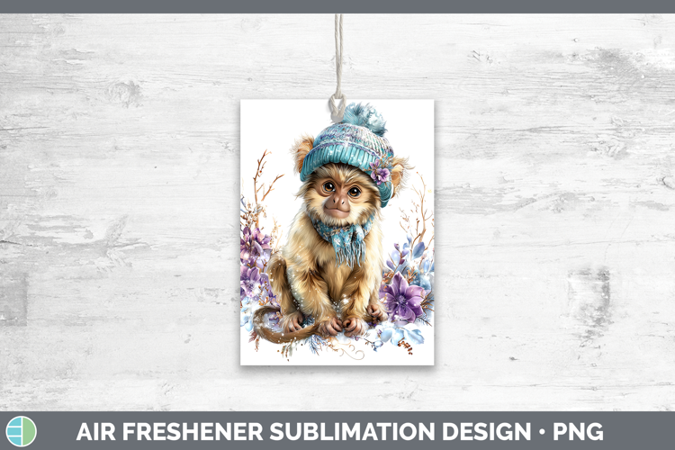Howler Monkey Primate Winter Knit Hat Air Freshener Sublimat