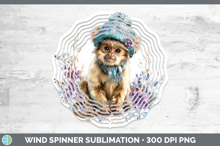 Howler Monkey Primate Winter Knit Hat Wind Spinner Sublimati