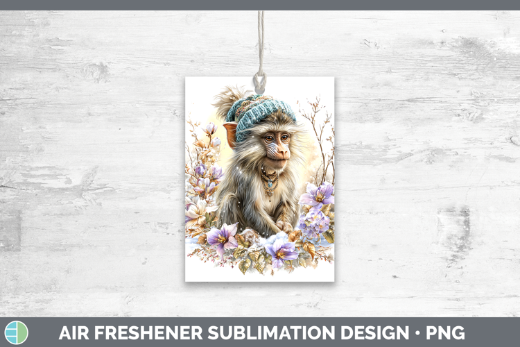 Mandrill Primate Winter Knit Hat Air Freshener Sublimation D