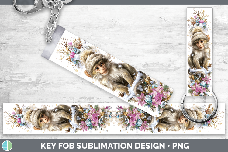 Mandrill Primate Winter Knit Hat Key Fob Sublimation Design