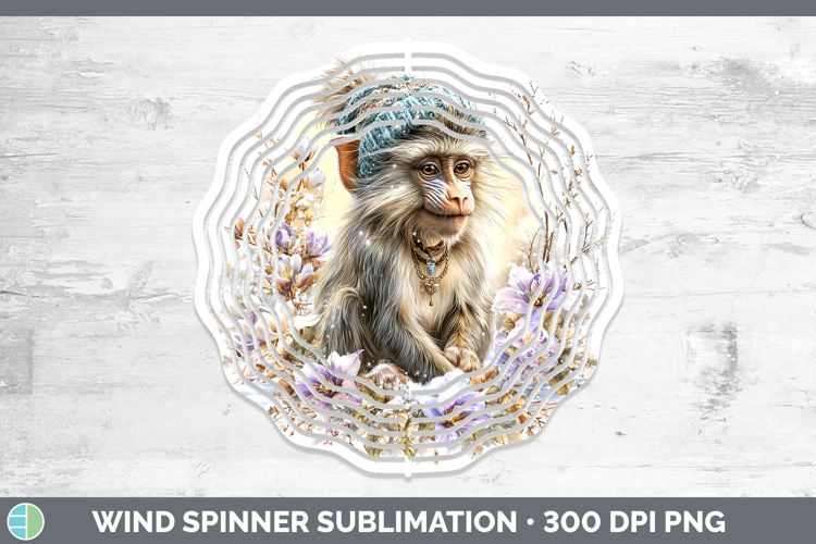 Mandrill Primate Winter Knit Hat Wind Spinner Sublimation De