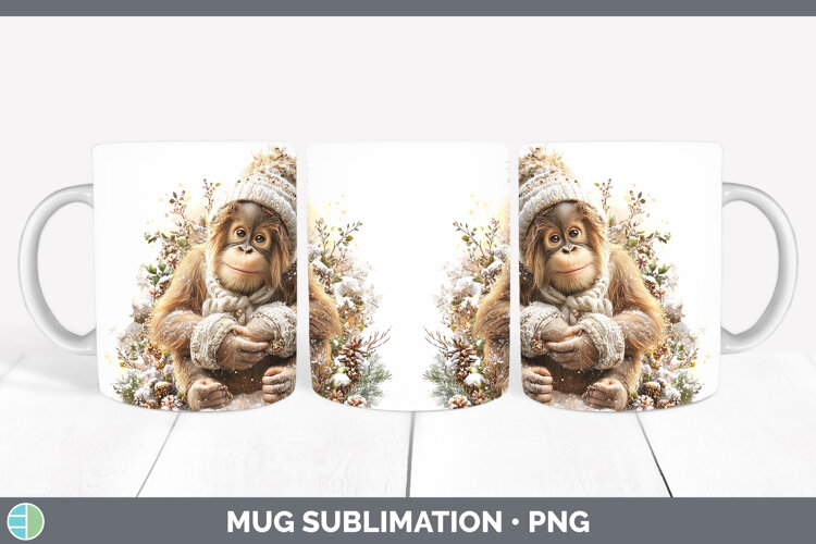 GorgeousPrimate Winter Knit Hat Mug Wrap design.