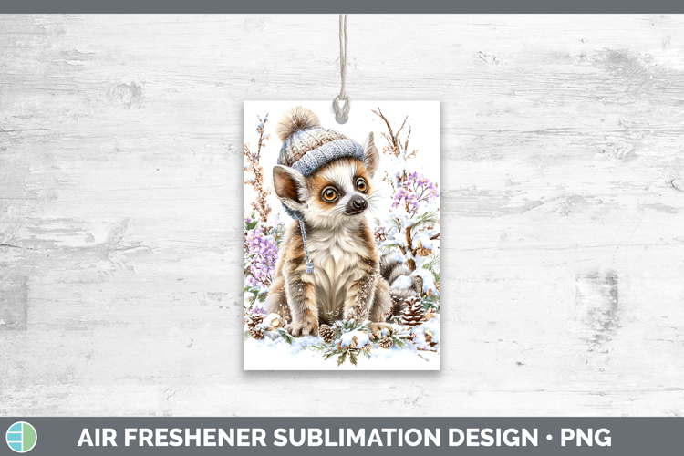 Ring-tailed Lemur Primate Winter Knit Hat Air Freshener Subl