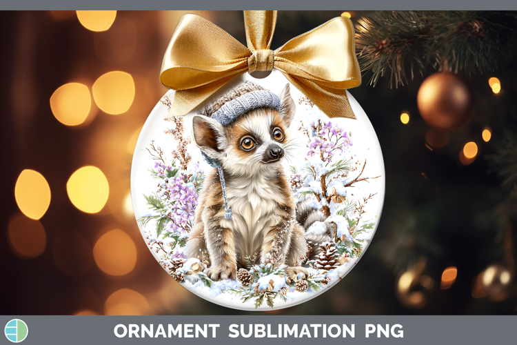 Ring-tailed Lemur Primate Winter Knit Hat Ornament Sublimati