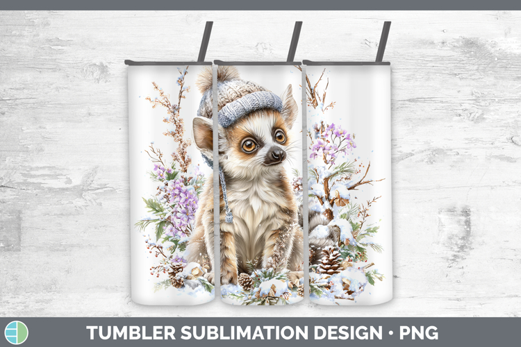 Ring-tailed Lemur Primate Winter Knit Hat Tumbler Sublimatio