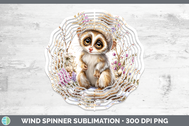Slow Loris Primate Winter Knit Hat Wind Spinner Sublimation