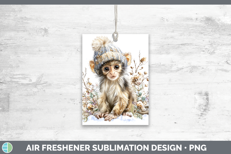 Spider Monkey Primate Winter Knit Hat Air Freshener Sublimat