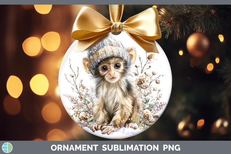 Spider Monkey Primate Winter Knit Hat Ornament Sublimation D