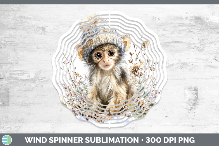 Spider Monkey Primate Winter Knit Hat Wind Spinner Sublimati